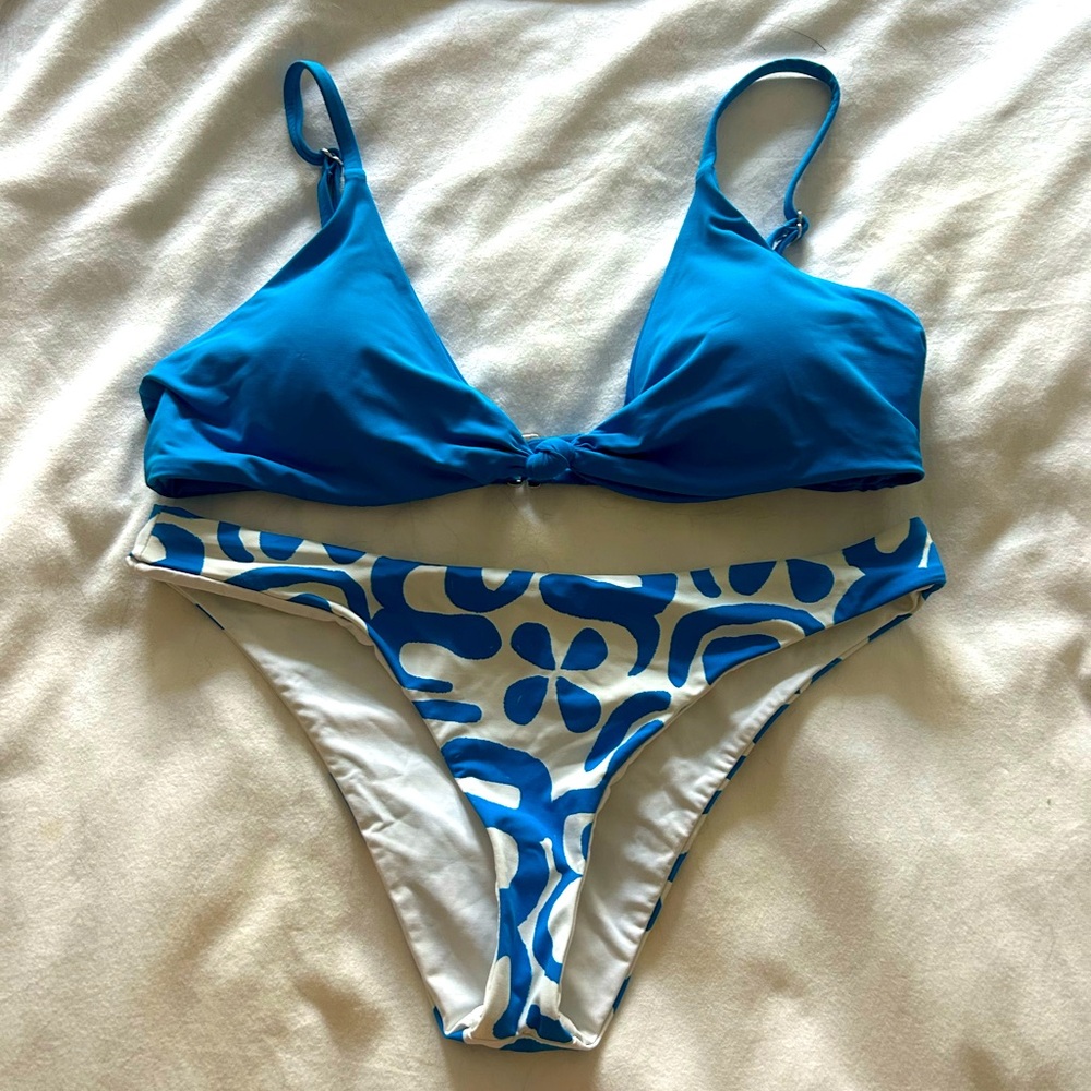 Dippin' Daisy's Blue and White Geometric Bikini
